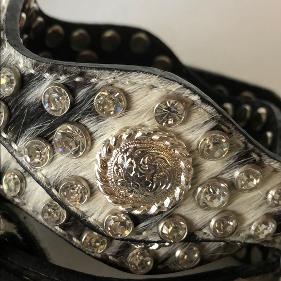 ⭐️ HAIR ON SCALLOPED WESTERN BELT WITH SWAROVSKI - Picture 4 of 16